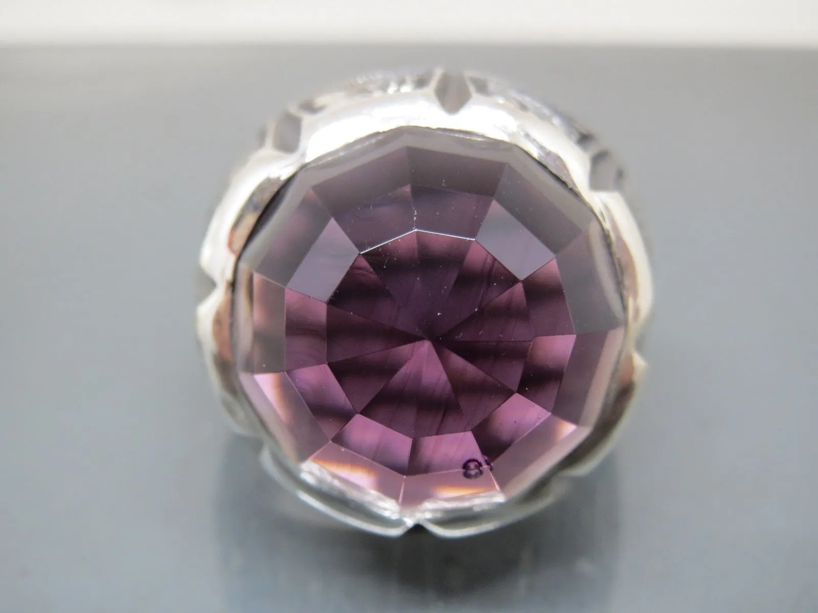 Turkish Handmade Jewelry 925 Sterling Silver Amethyst Stone Men's Rings