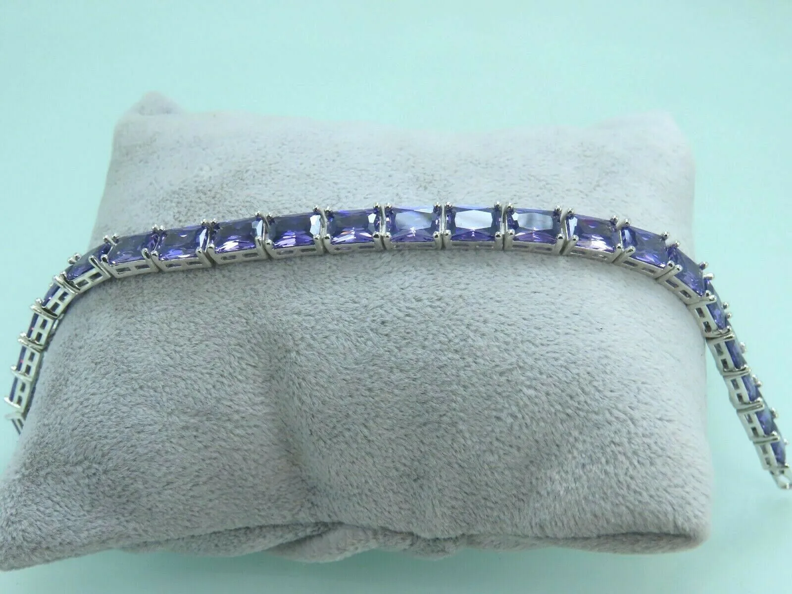 Turkish Handmade Jewelry 925 Sterling Silver Amethyst Stone Womens Bracelet