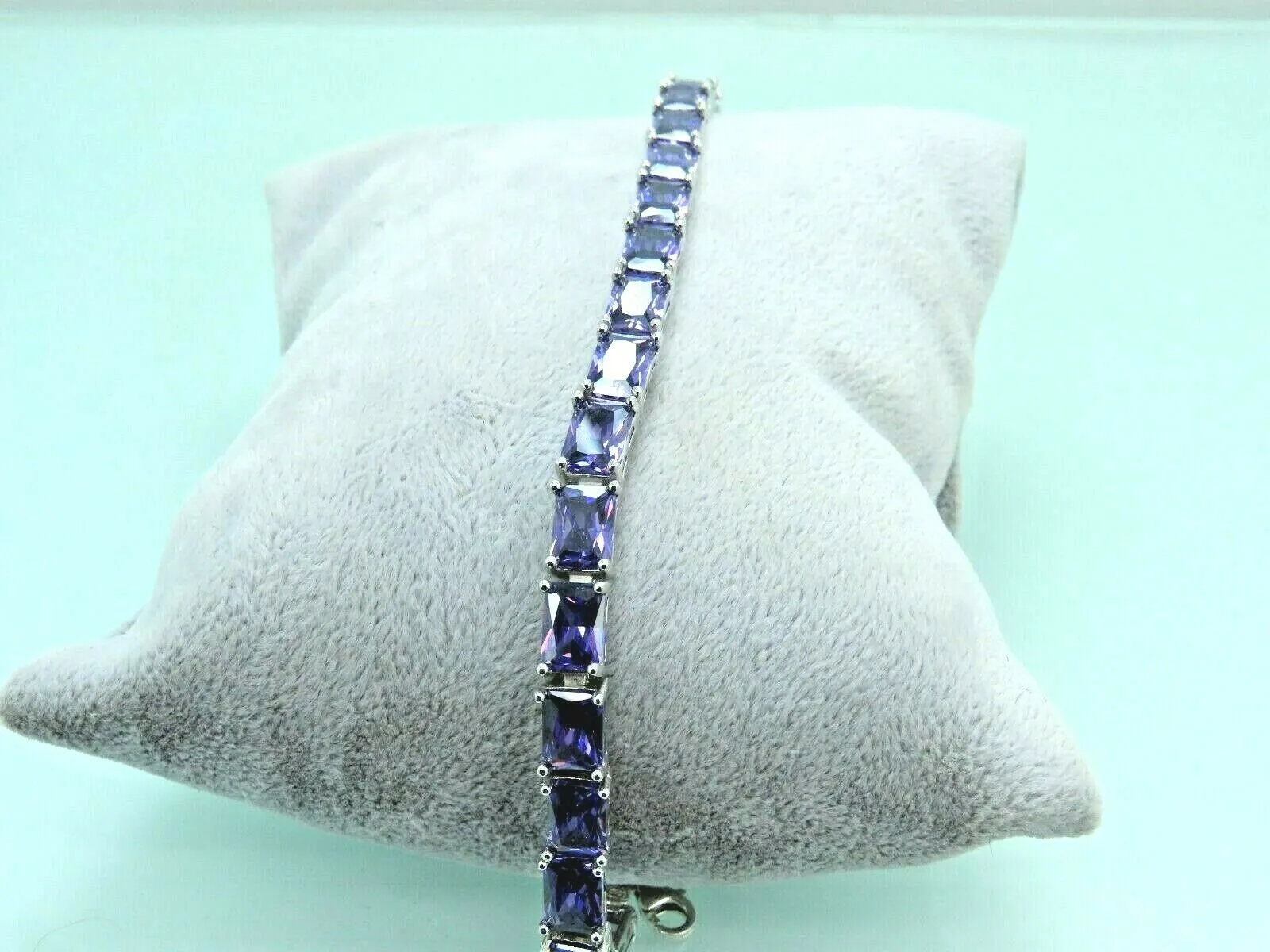 Turkish Handmade Jewelry 925 Sterling Silver Amethyst Stone Womens Bracelet
