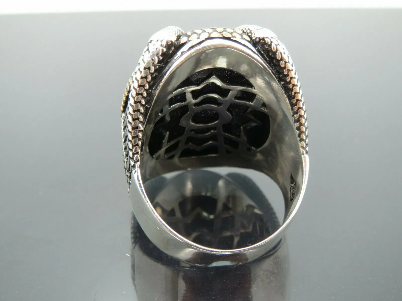 Turkish Handmade Jewelry 925 Sterling Silver Aventurine Stone Mens Rings