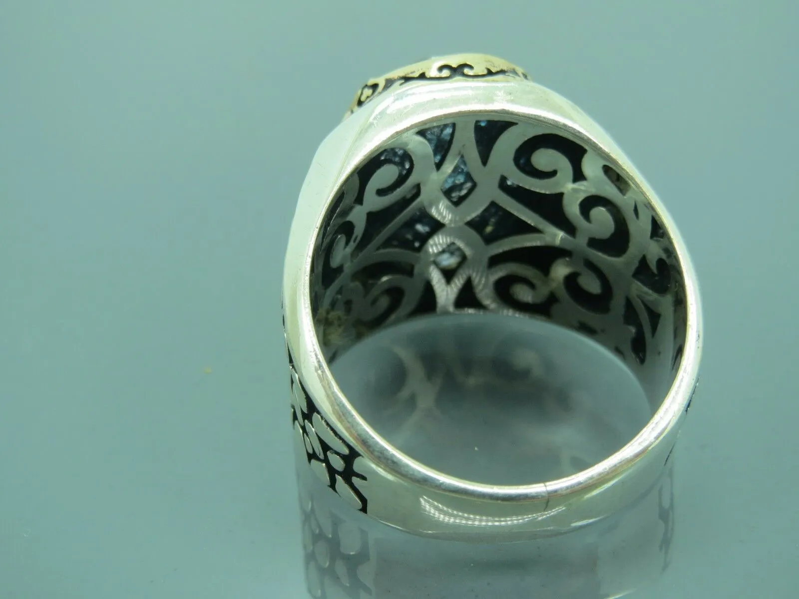Turkish Handmade Jewelry 925 Sterling Silver Black Zircon Stone Mens Rings