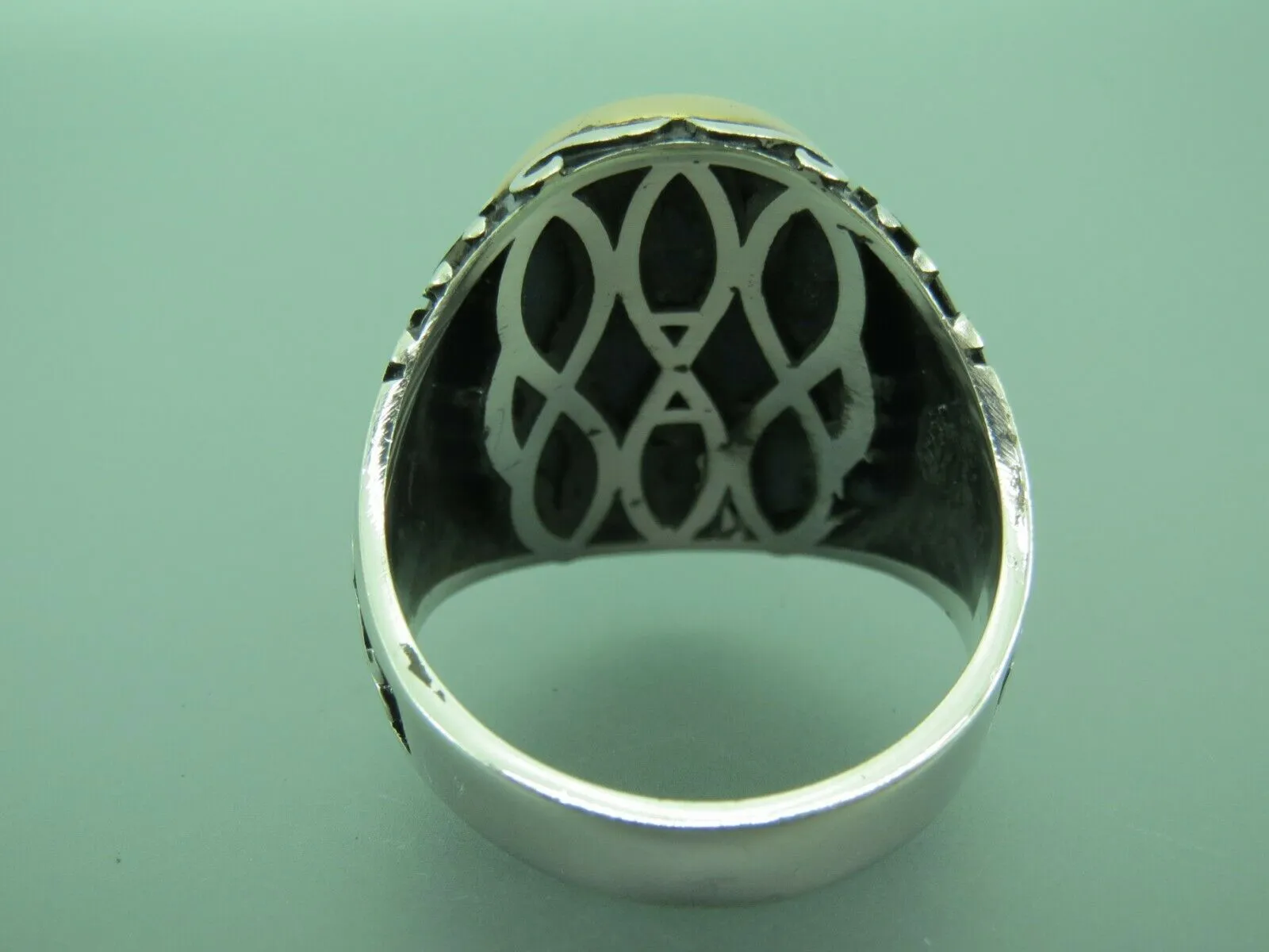 Turkish Handmade Jewelry 925 Sterling Silver Onyx Stone Mens Rings