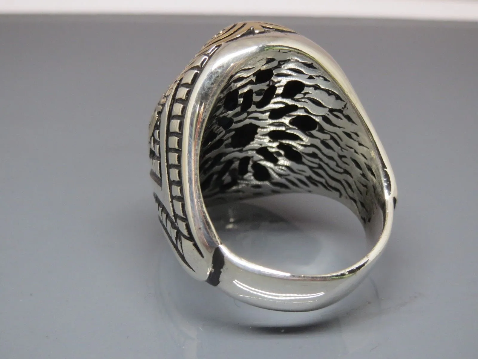 Turkish Handmade Jewelry 925 Sterling Silver Onyx Stone Mens Rings