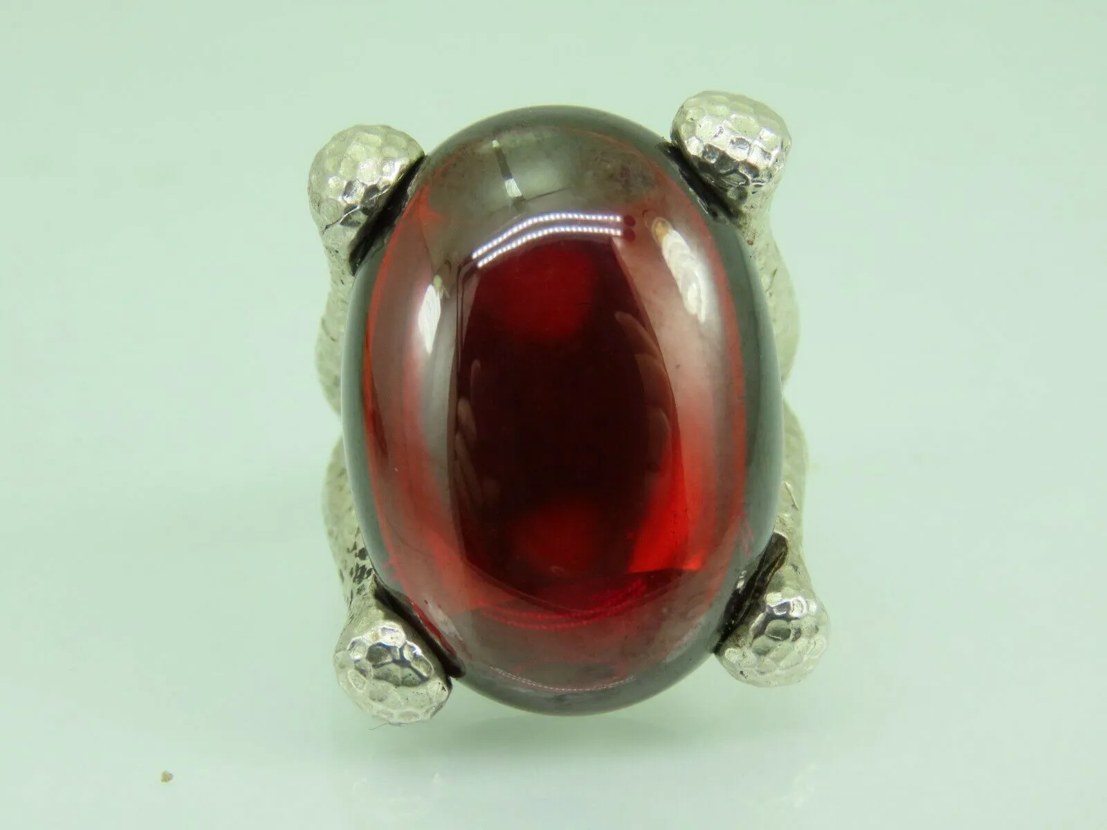 Turkish Handmade Jewelry 925 Sterling Silver Ruby Stone Mens Rings