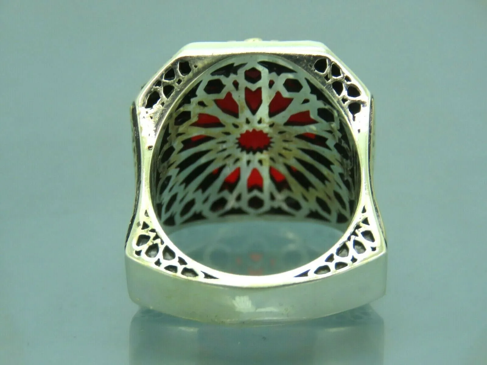 Turkish Handmade Jewelry 925 Sterling Silver Ruby Stone Mens Rings