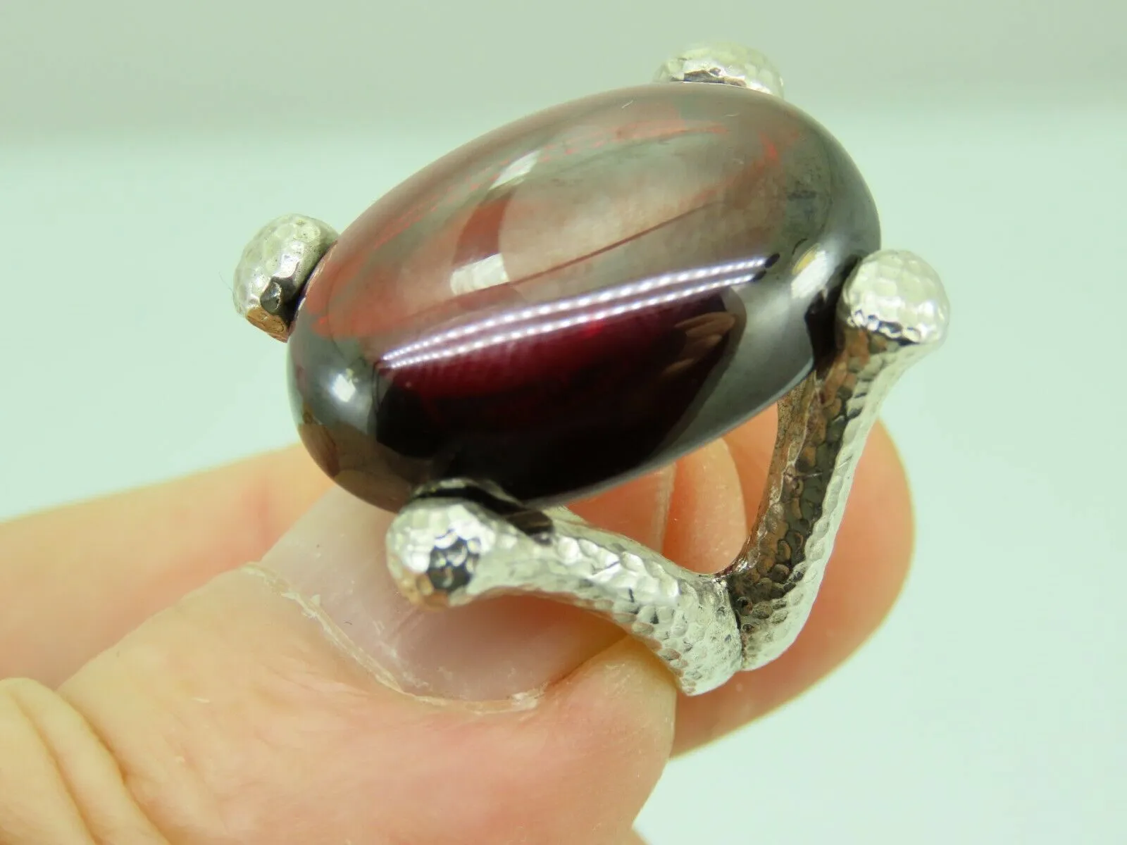 Turkish Handmade Jewelry 925 Sterling Silver Ruby Stone Mens Rings
