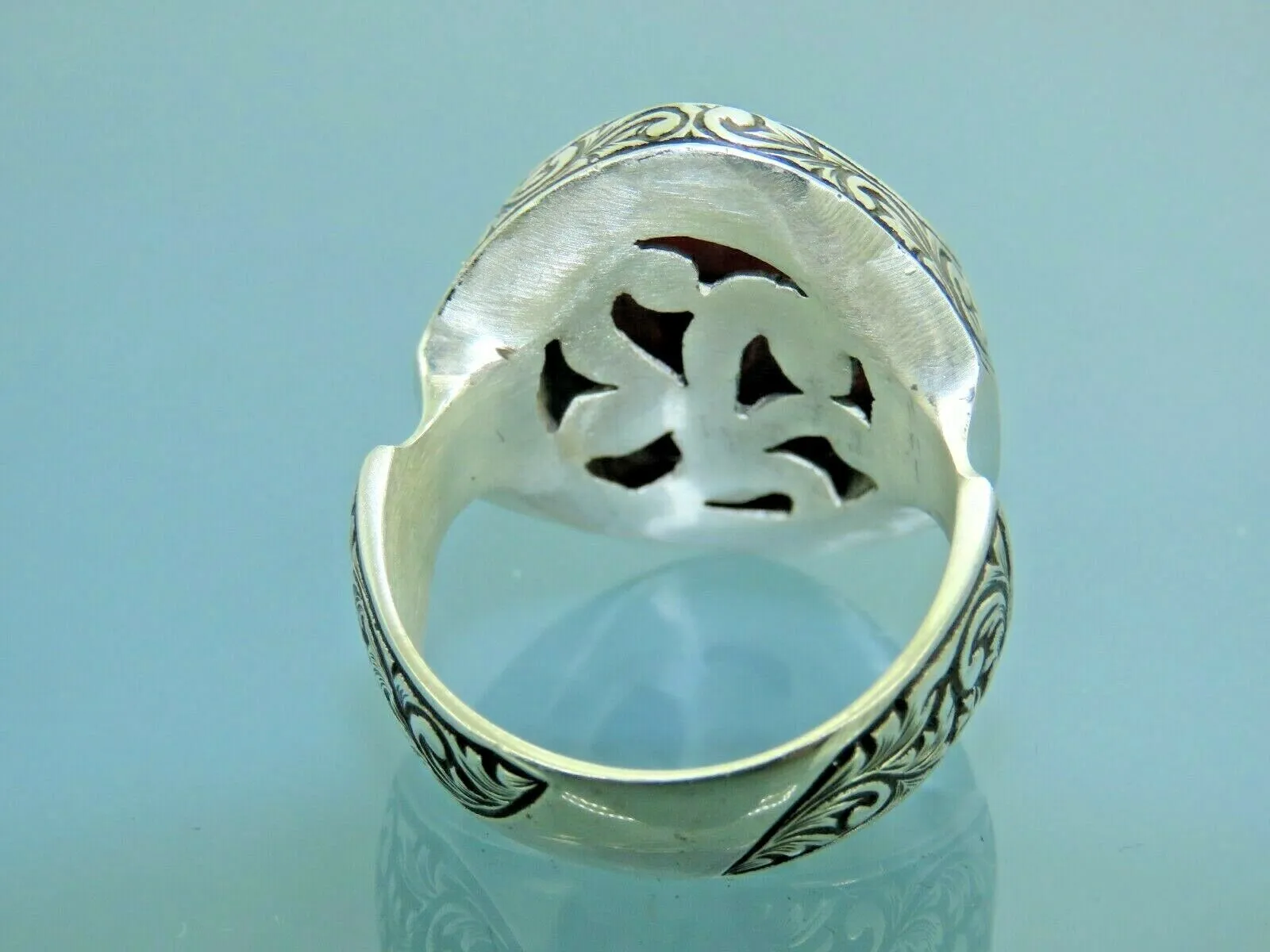 Turkish Handmade Jewelry 925 Sterling Silver Ruby Stone Mens Rings