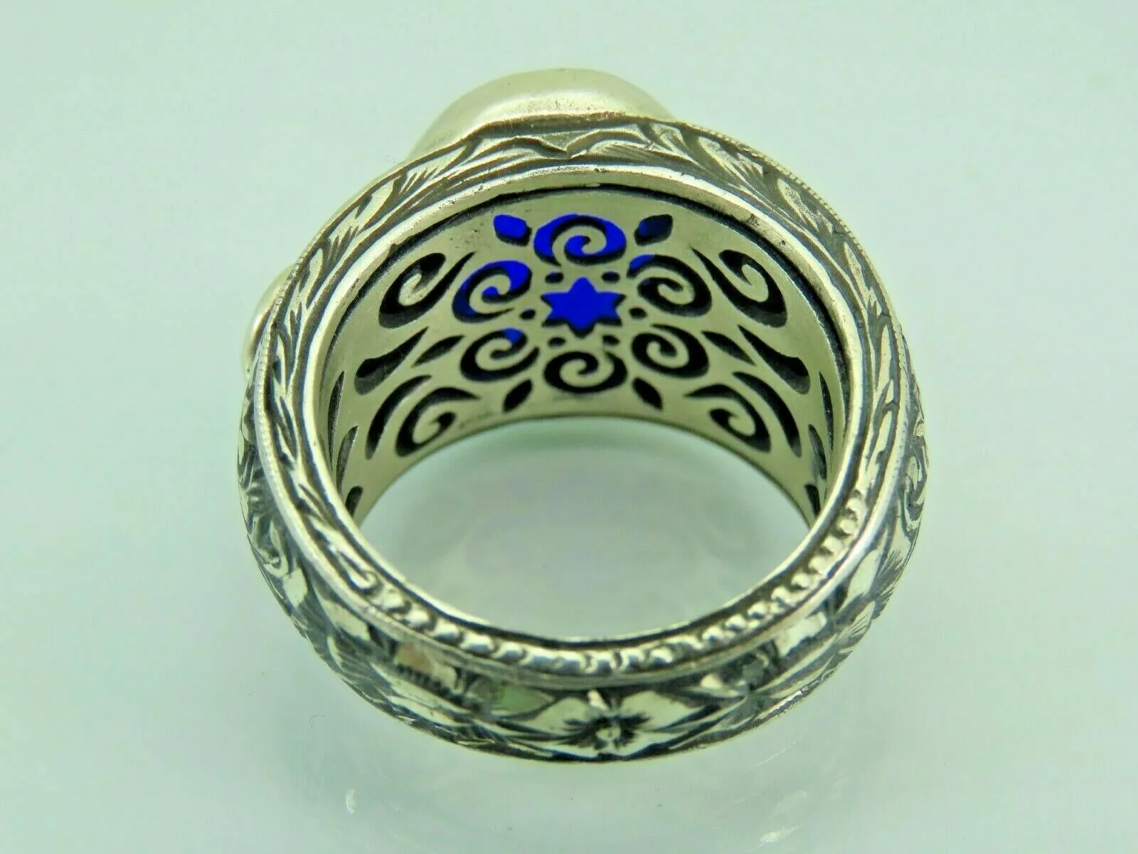 Turkish Handmade Jewelry 925 Sterling Silver Sapphire Stone Mens Rings