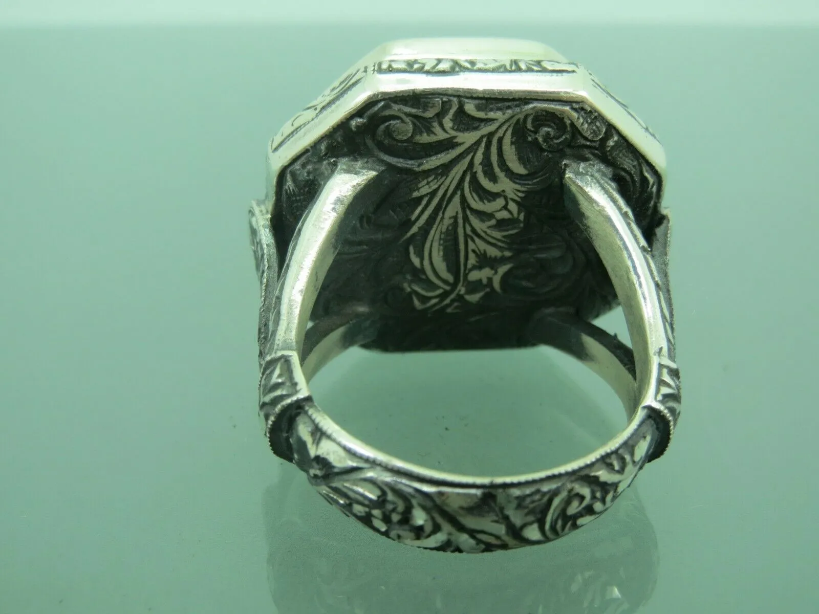 Turkish Handmade Jewelry 925 Sterling Silver Sapphire Stone Mens Rings