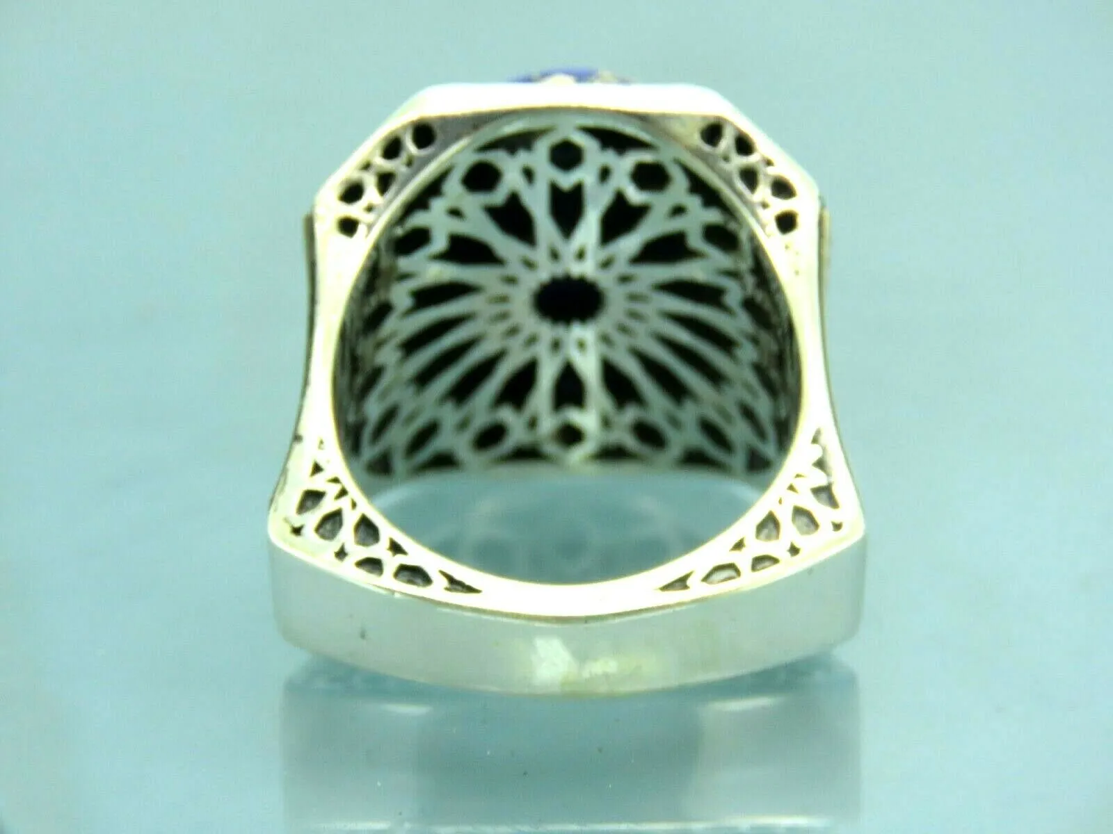 Turkish Handmade Jewelry 925 Sterling Silver Sodalite Stone Men's Rings