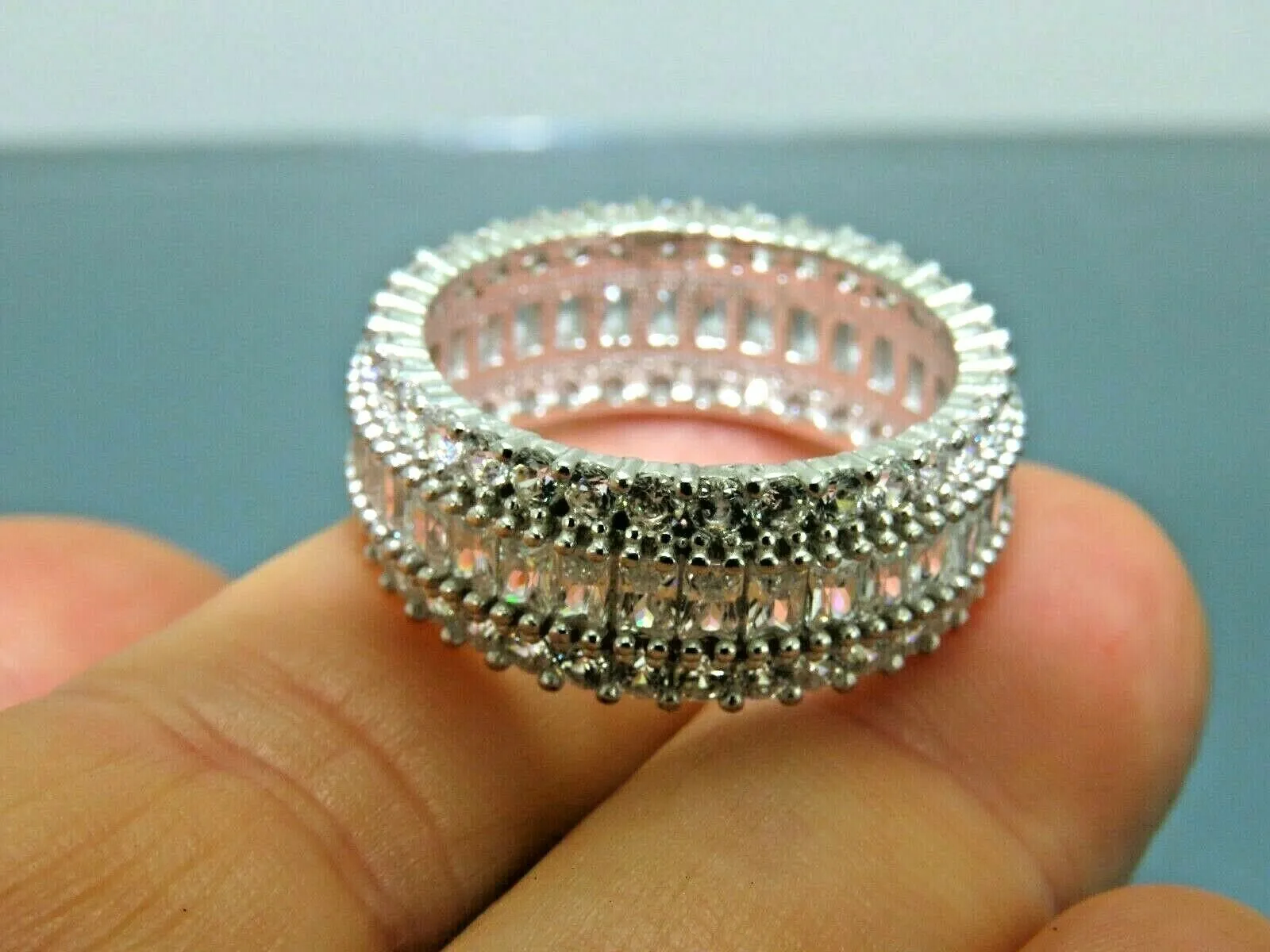 Turkish Handmade Jewelry 925 Sterling Silver Zircon Stone Mens Rings