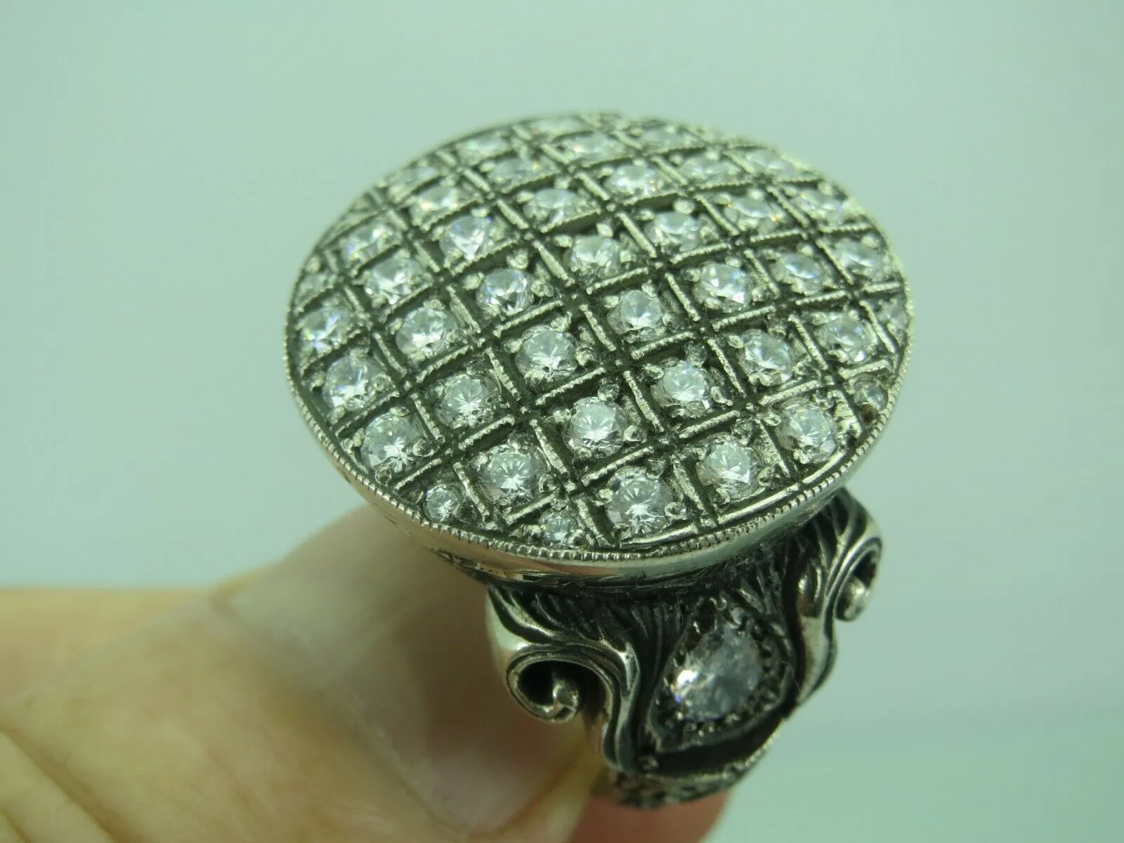 Turkish Handmade Jewelry 925 Sterling Silver Zircon Stone Mens Rings