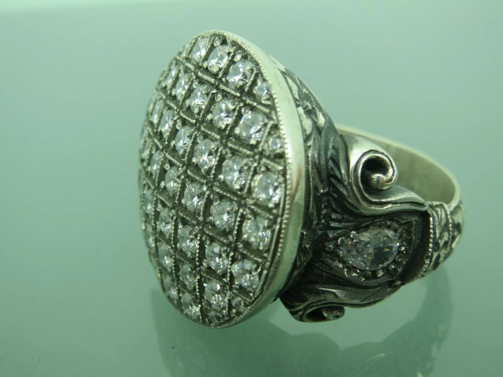 Turkish Handmade Jewelry 925 Sterling Silver Zircon Stone Mens Rings