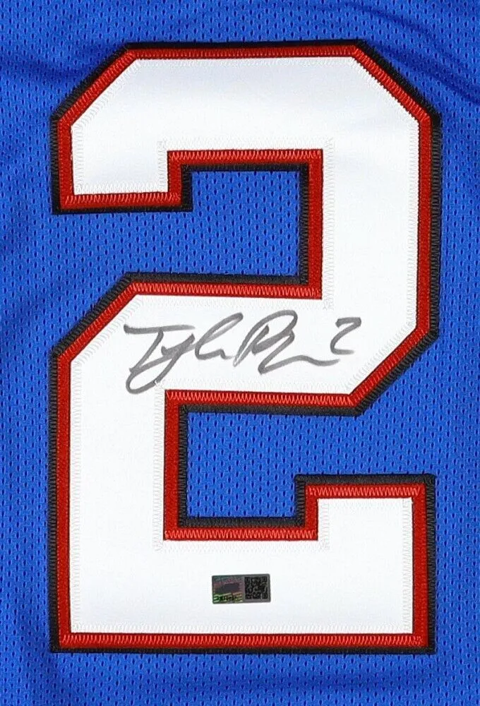 Tyler Bass Signed Bills Jersey (TSE) Buffalo Place Kicker since 2020 6th Rnd Pck