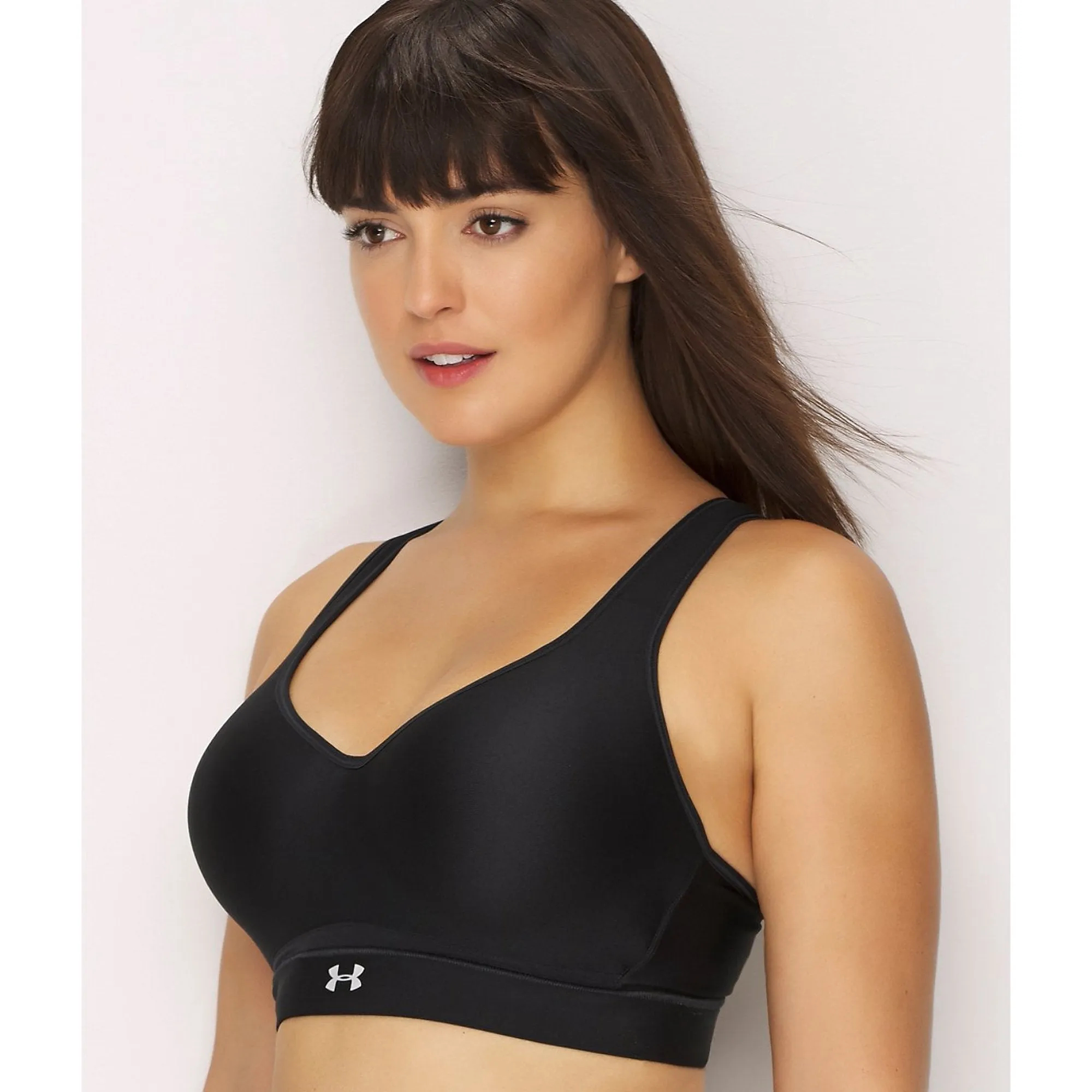 Under Armour BLACK Warp Knit High Impact Underwire Sports Bra, US 32DD, UK 32DD