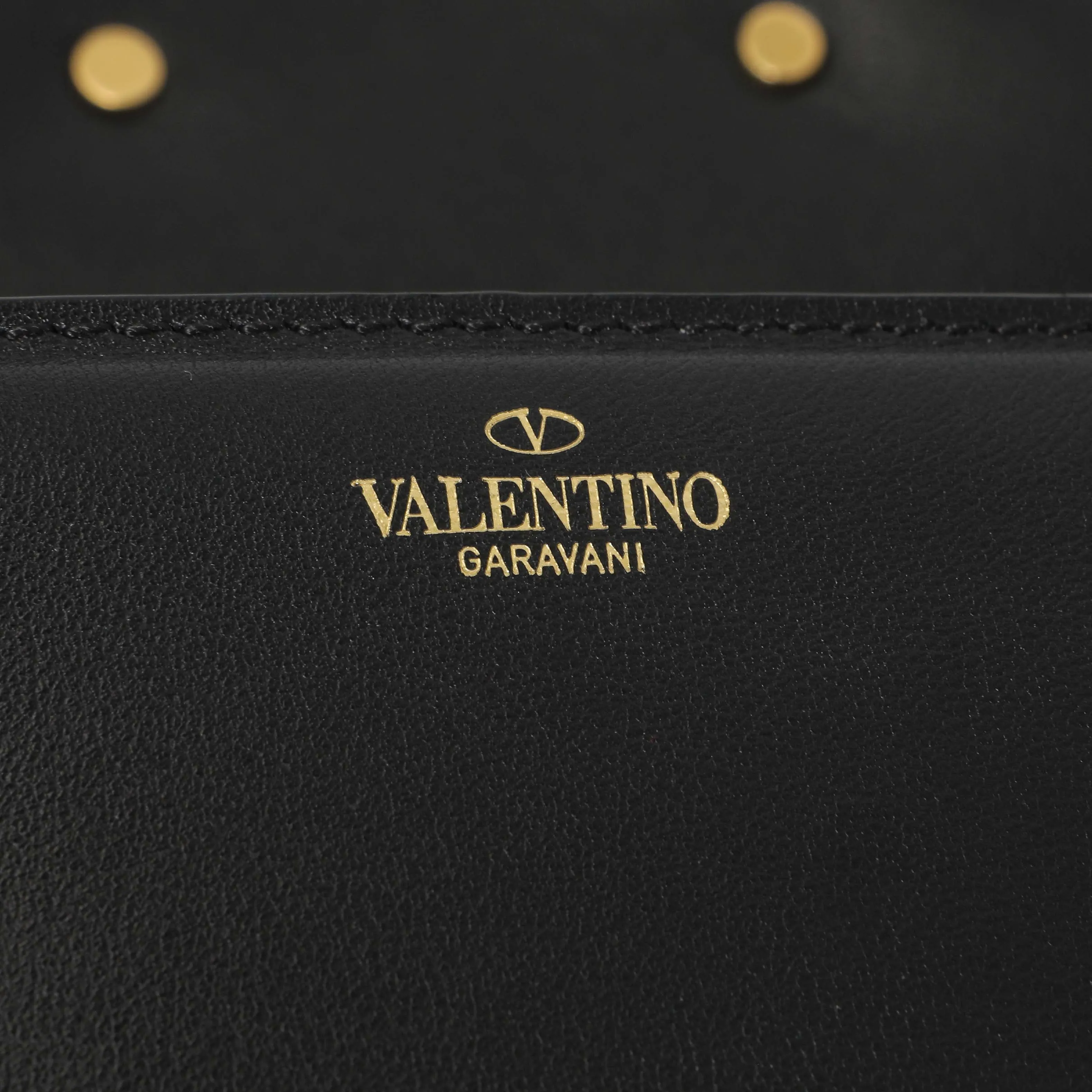 Valentino Black Calfskin Vlogo Loco Shoulder Bag