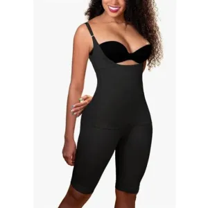 Vedette Stephanie Firm Compression Mid Thigh Full Body Shaper 206 Black Size 38