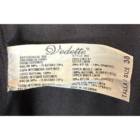 Vedette Stephanie Firm Compression Mid Thigh Full Body Shaper 206 Black Size 38