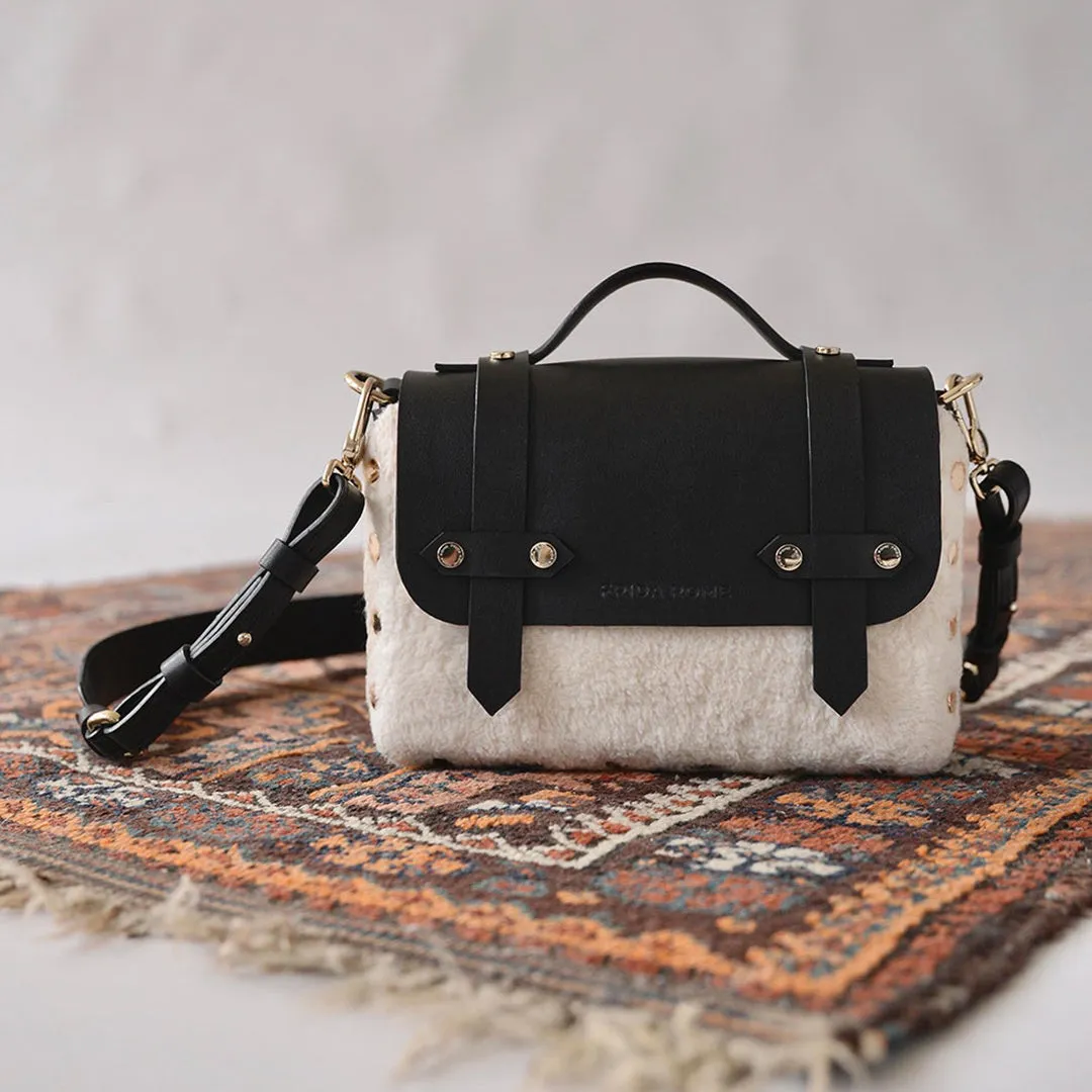 Vegan Faux Shearling Panel for The WEEK/END Crossbody Handbag