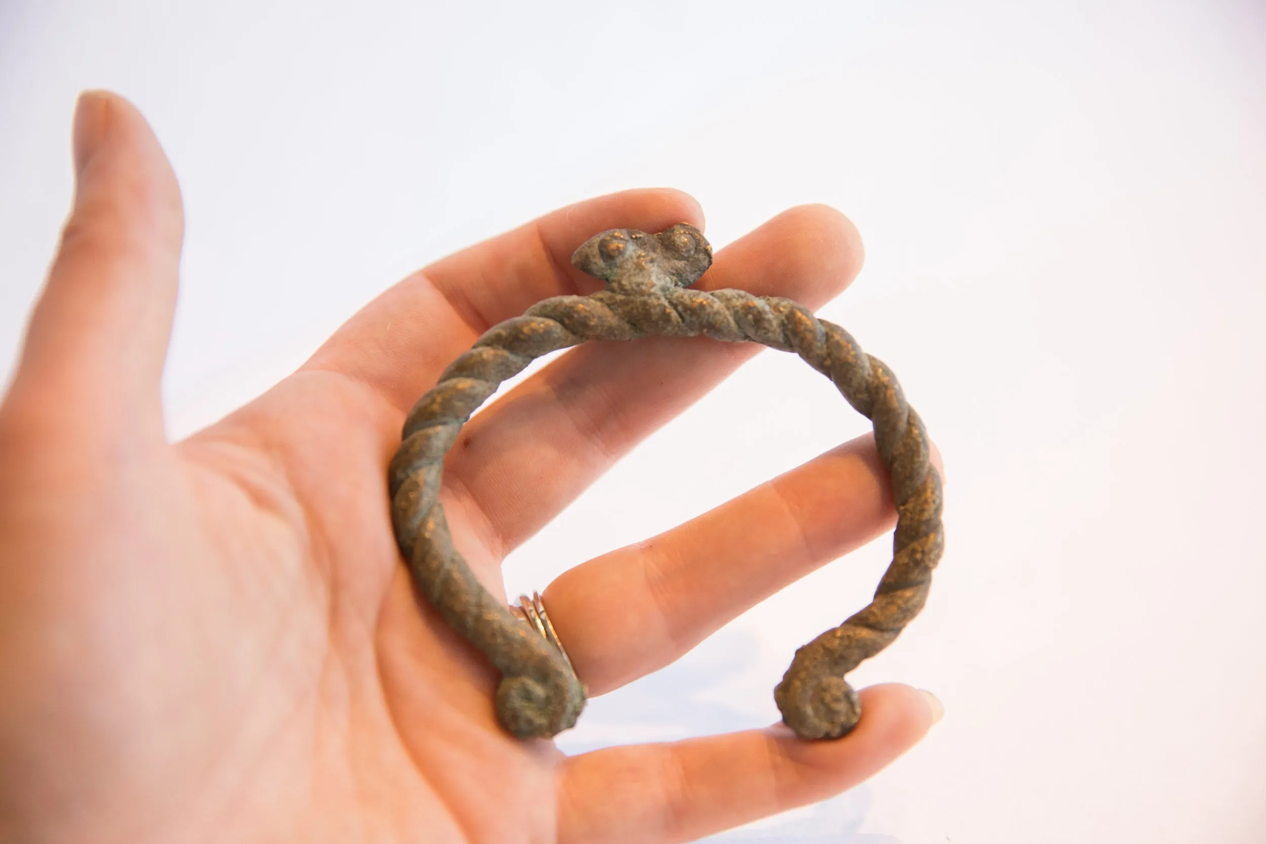 Vintage African Oxidized Chameleon Cuff Bracelet