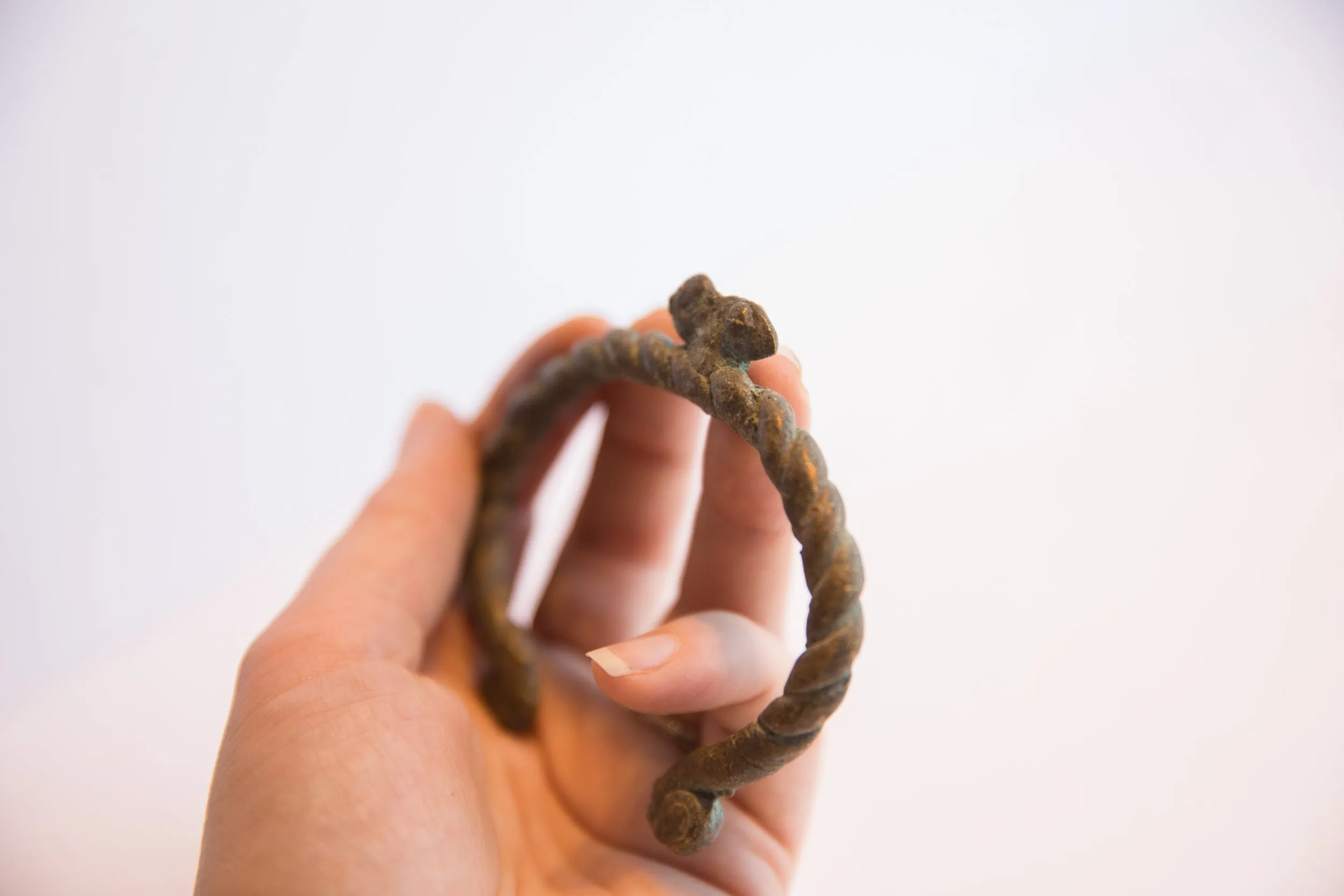 Vintage African Oxidized Chameleon Cuff Bracelet