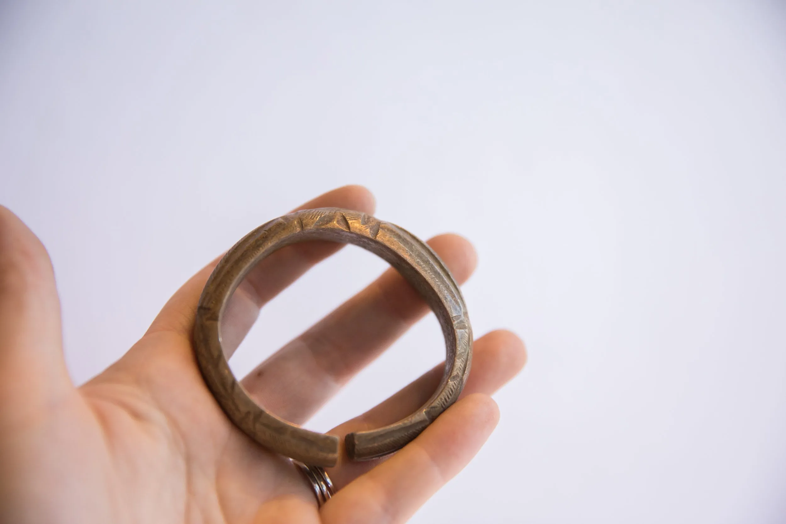 Vintage African Small Bronze Cuff Bracelet