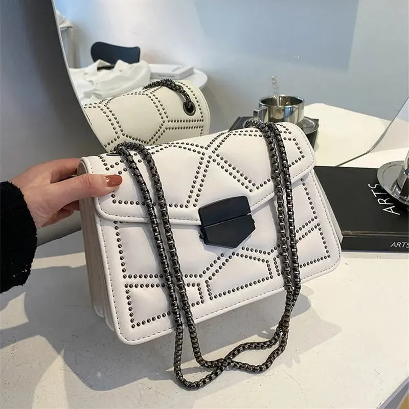 Vintage Rivet Chain Small Shoulder Bag