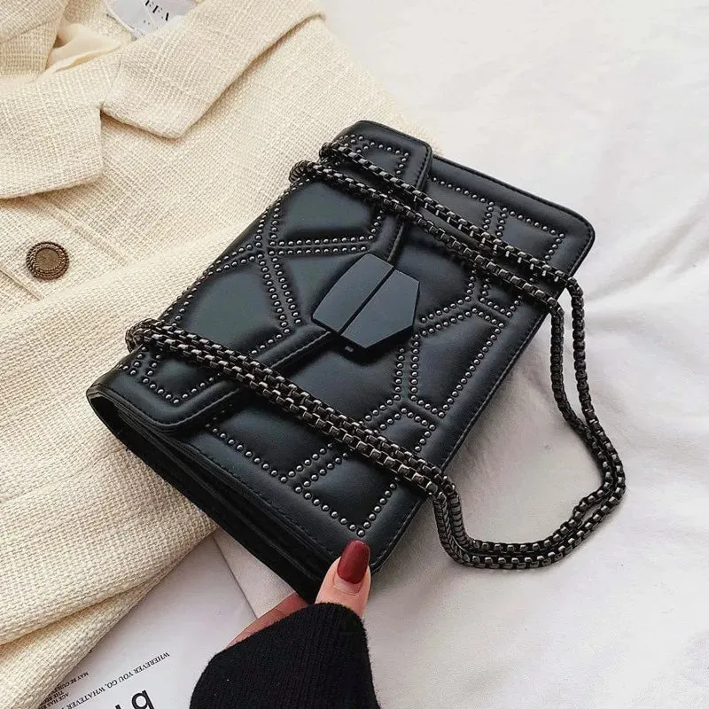 Vintage Rivet Chain Small Shoulder Bag
