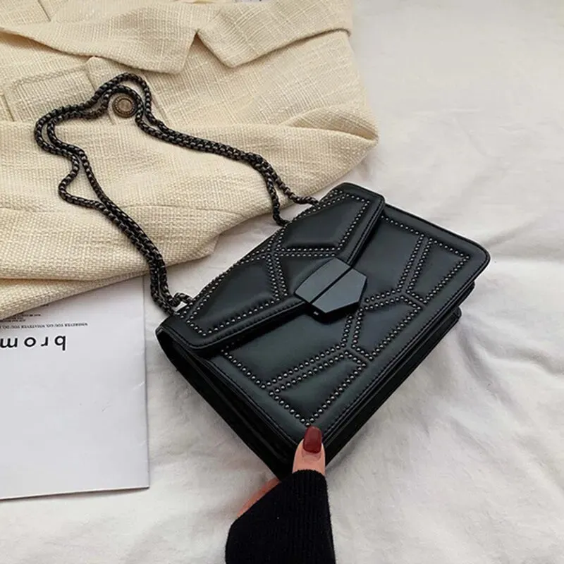 Vintage Rivet Chain Small Shoulder Bag