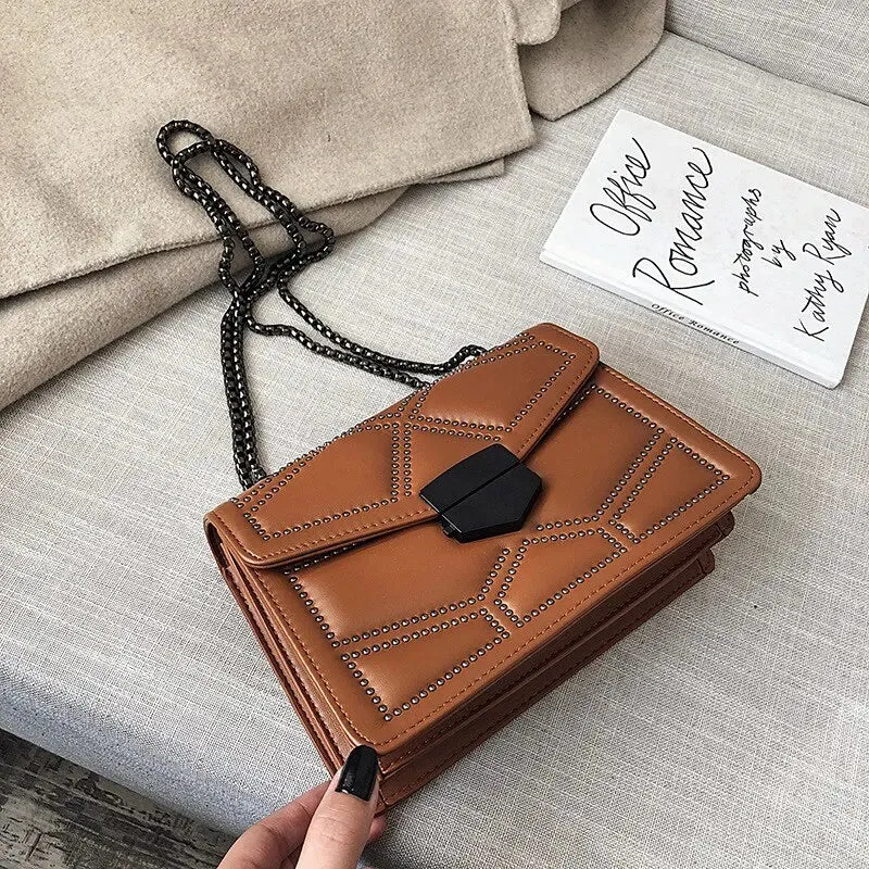 Vintage Rivet Chain Small Shoulder Bag