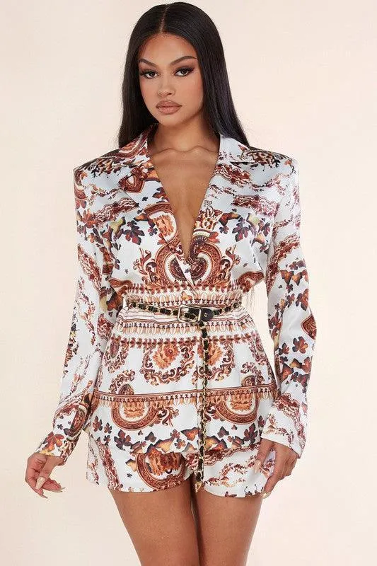 VINTAGE ROSES SHORT SET
