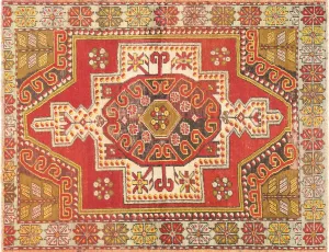 Vintage Turkish Oushak Rug - 3'6" x 4'7"