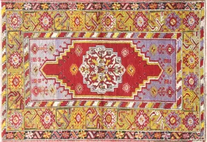 Vintage Turkish Oushak Rug - 3'7" x 5'1"