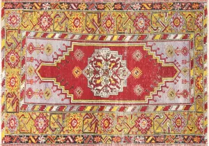 Vintage Turkish Oushak Rug - 3'7" x 5'3"