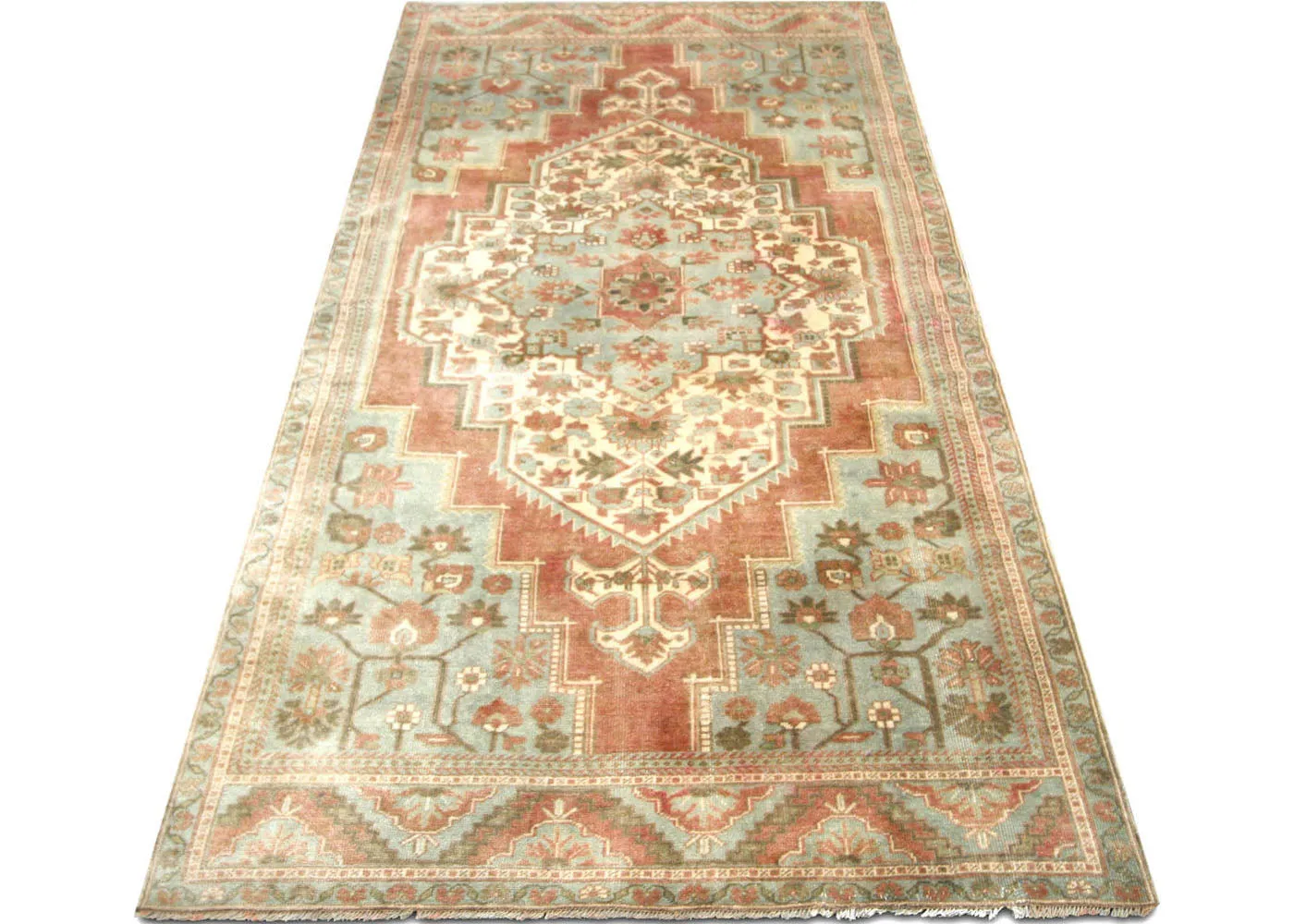Vintage Turkish Oushak Rug - 4'11" x 10'2"