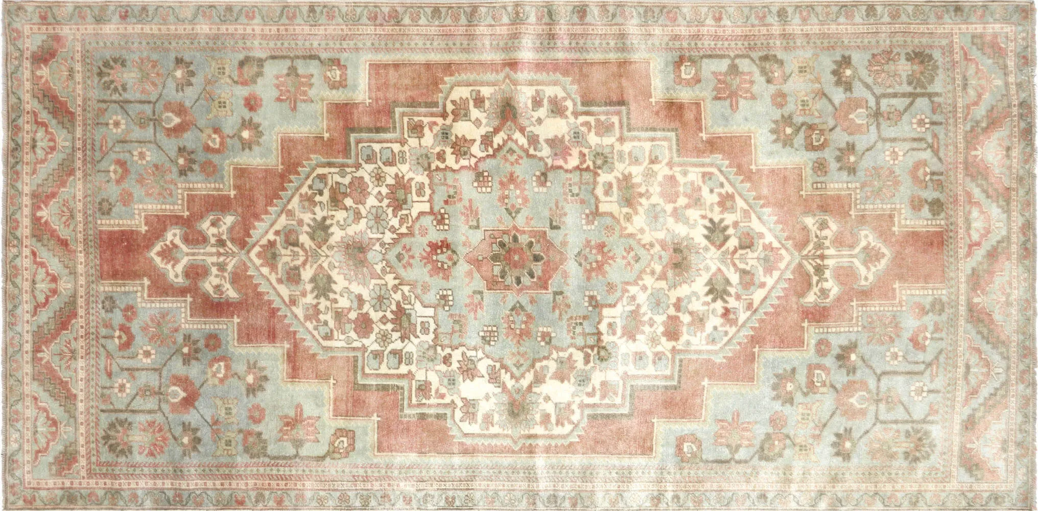 Vintage Turkish Oushak Rug - 4'11" x 10'2"