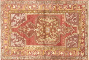 Vintage Turkish Oushak Rug - 4'4" x 6'4"