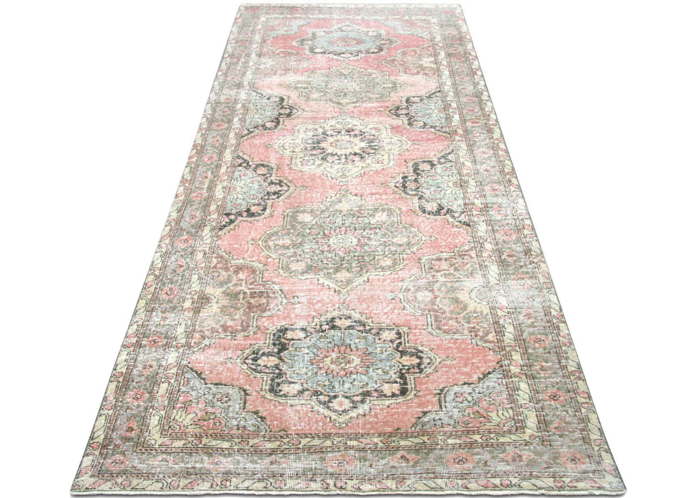 Vintage Turkish Oushak Rug - 4'7" x 12'1"