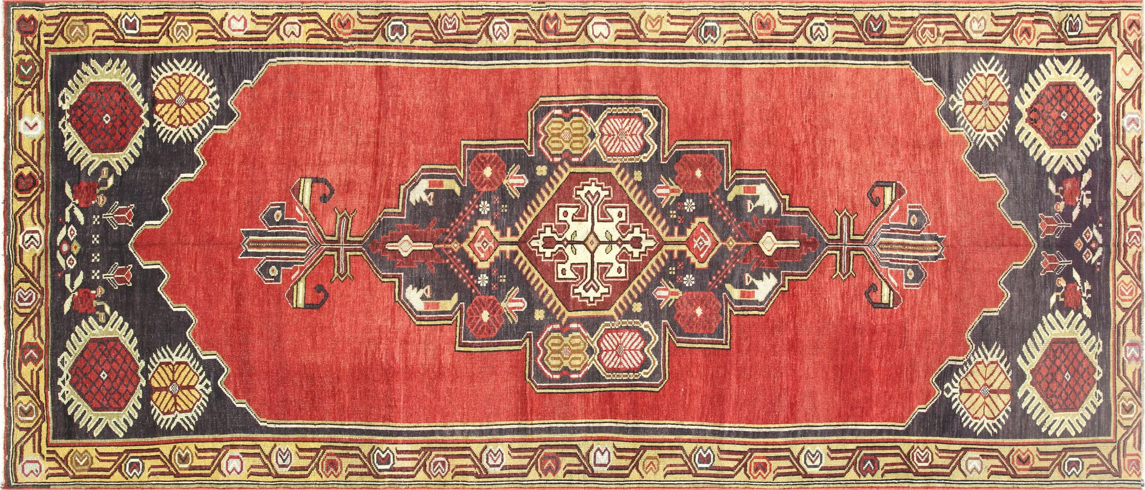 Vintage Turkish Oushak Rug - 5'1" x 11'10"