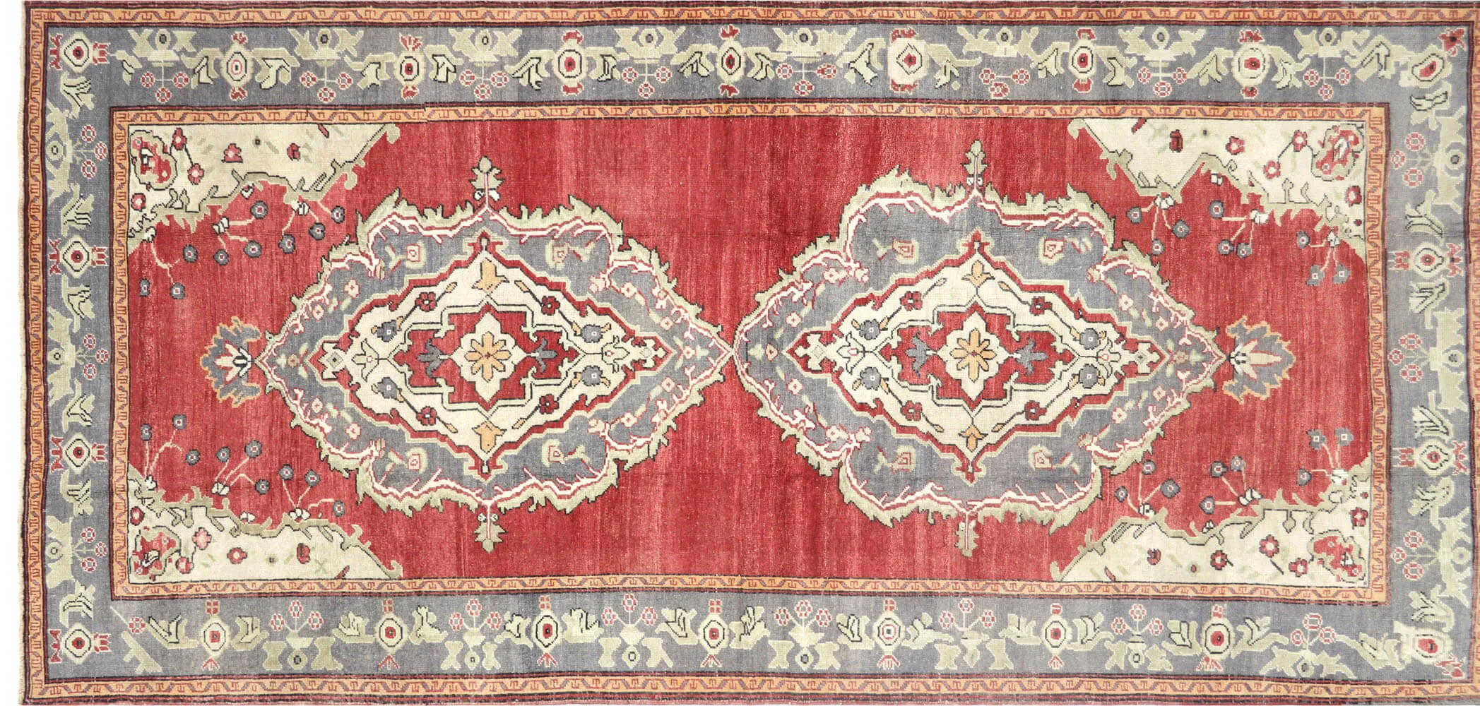 Vintage Turkish Oushak Rug - 5'4" x 11'2"