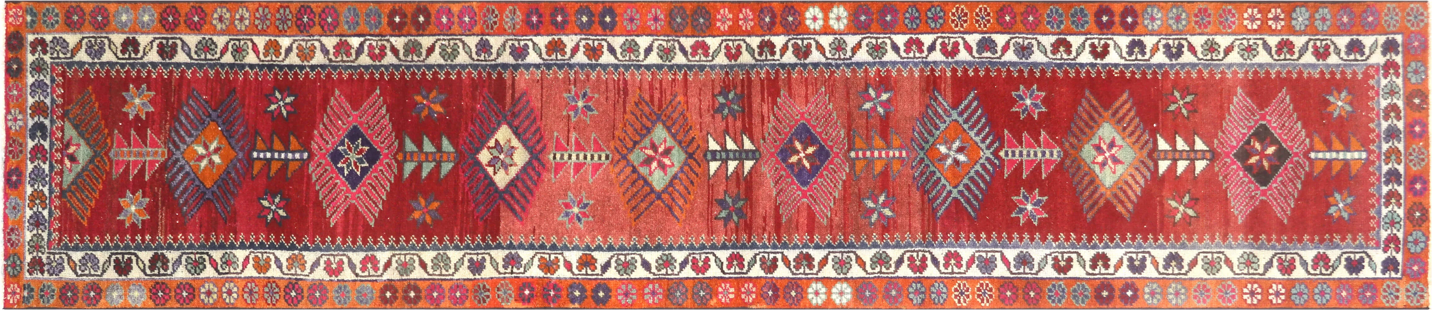 Vintage Turkish Oushak Runner - 2'9" x 12'10"