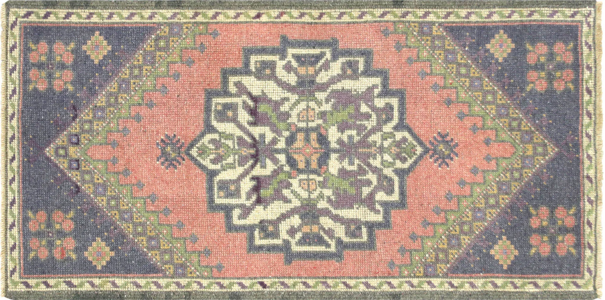 Vintage Turkish Oushak Yastic - 1'10" x 3'8"
