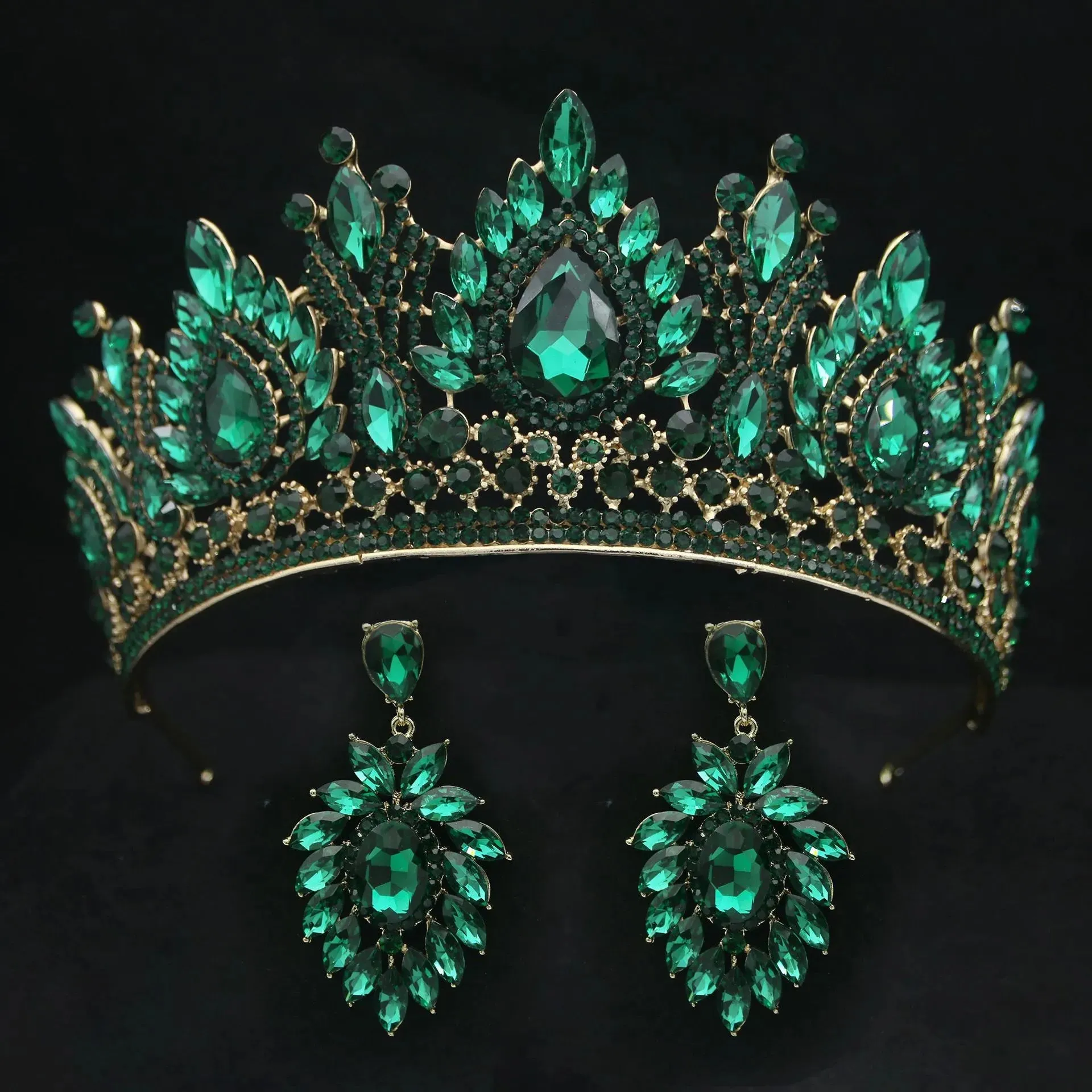 Water Drop Puprle Crystal Tiara Crown