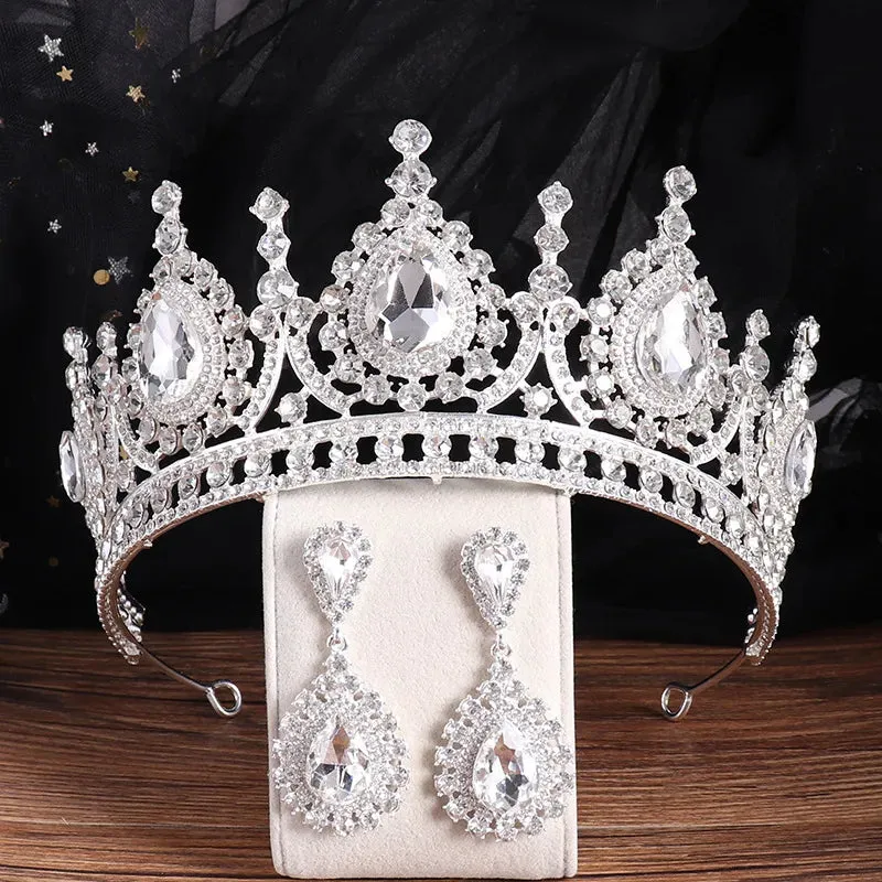 Water Drop Puprle Crystal Tiara Crown