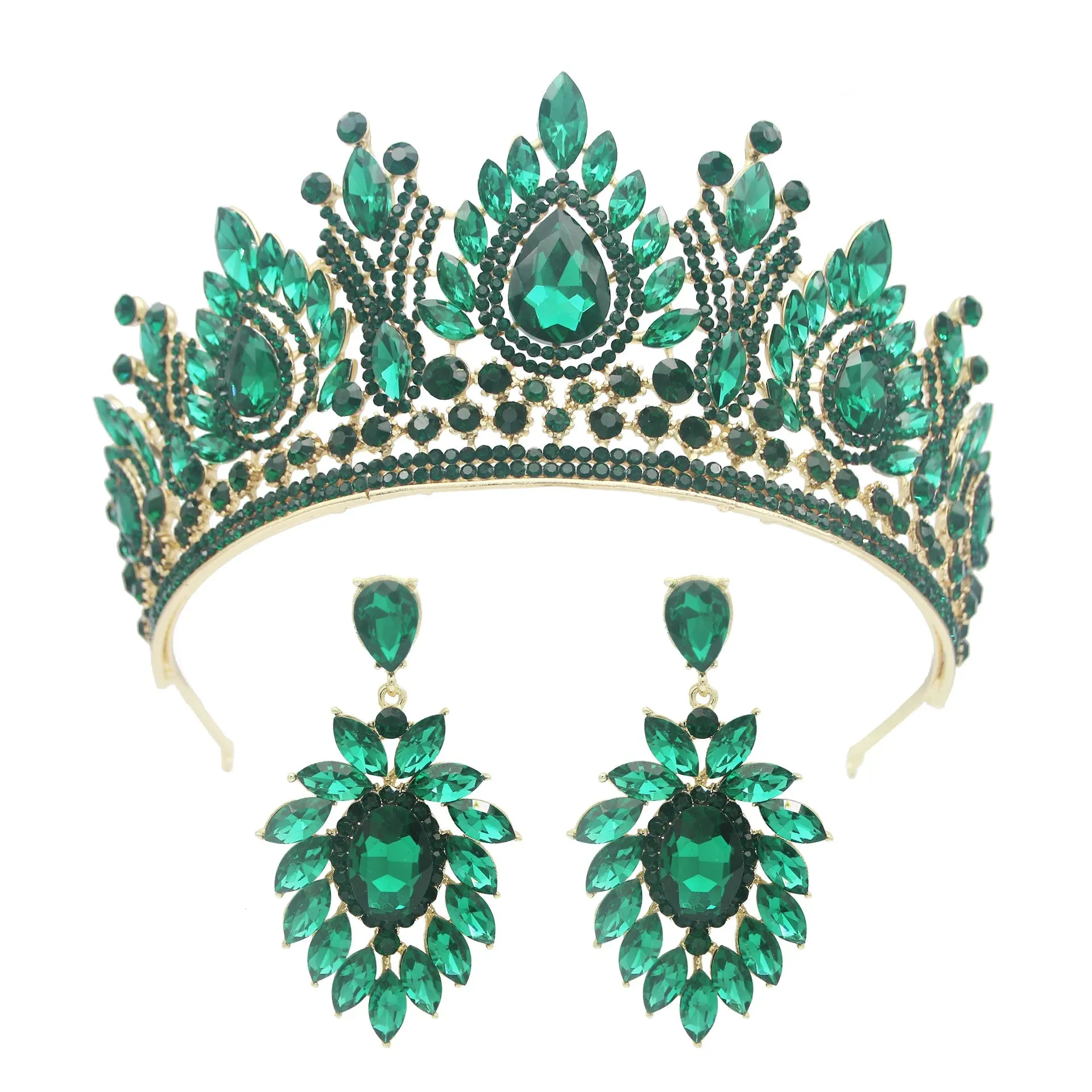 Water Drop Puprle Crystal Tiara Crown