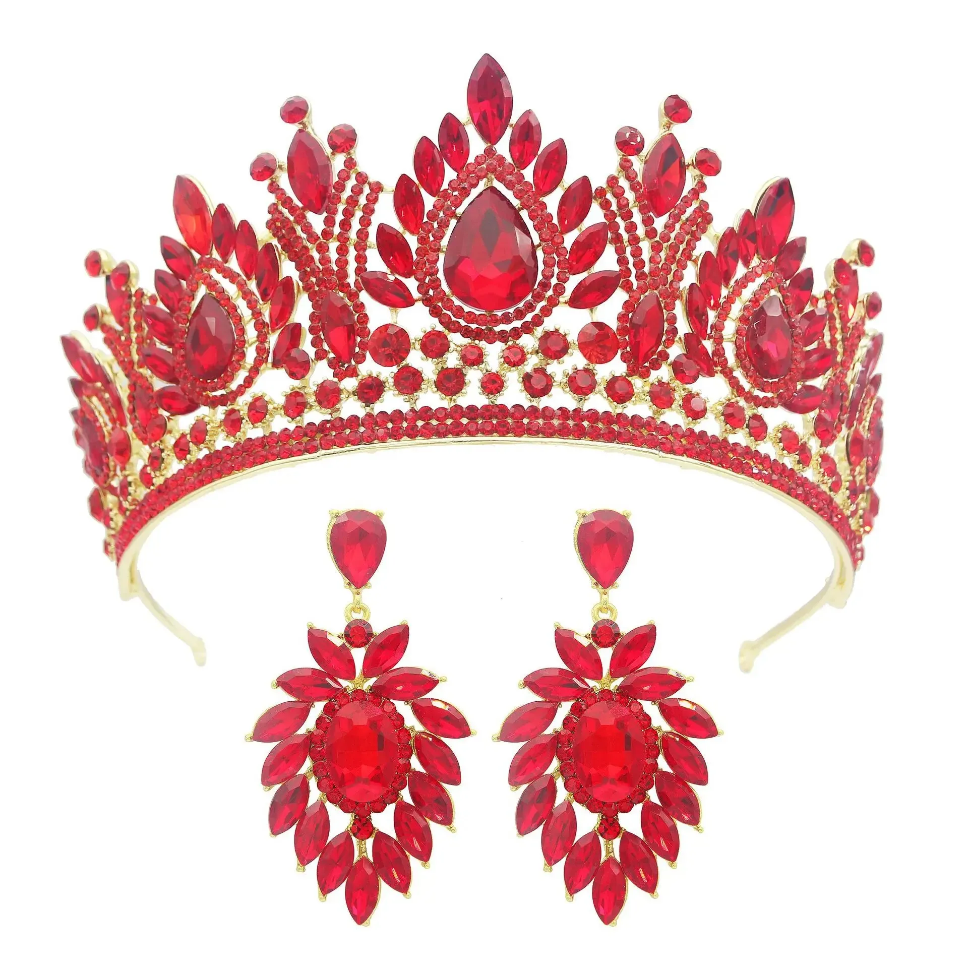 Water Drop Puprle Crystal Tiara Crown