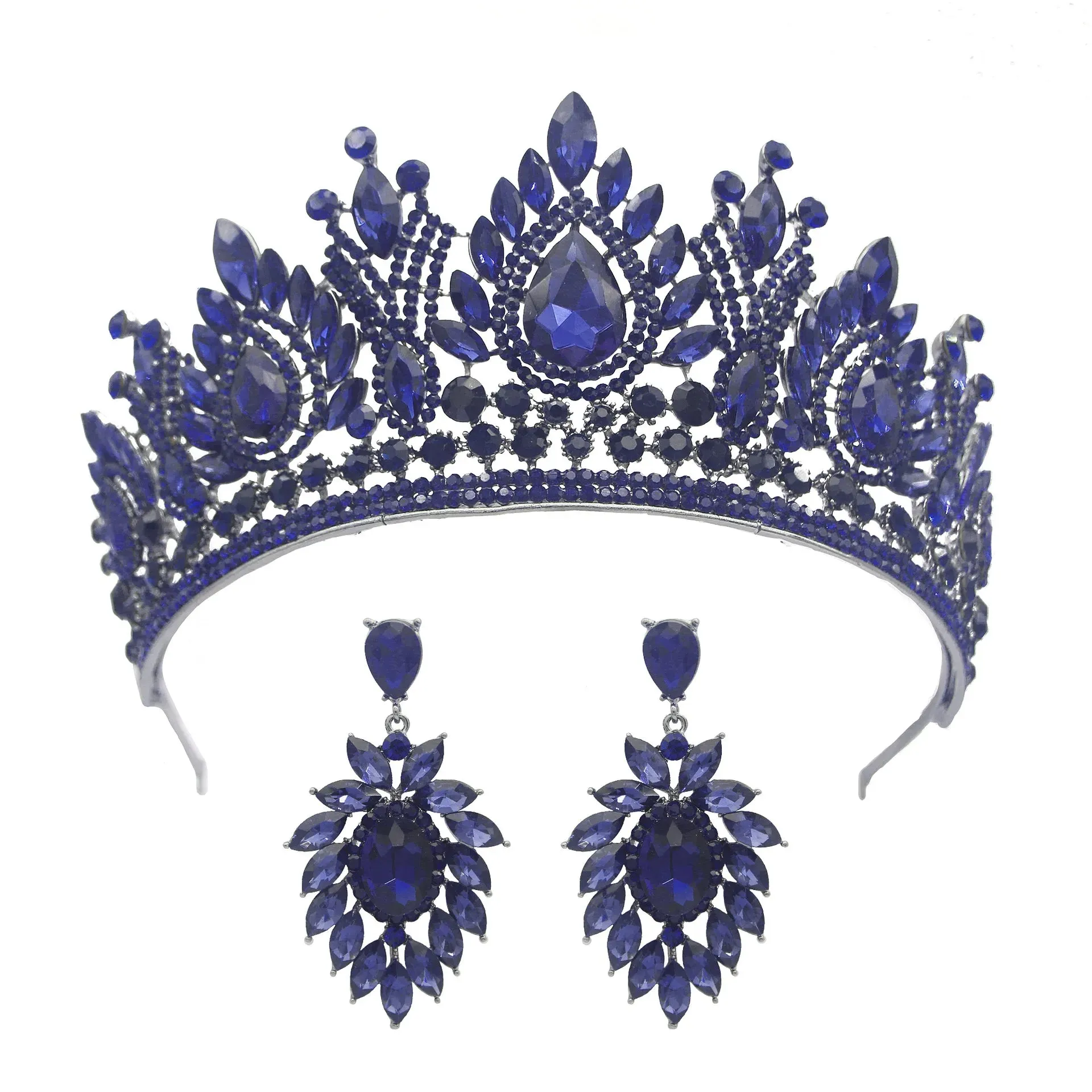 Water Drop Puprle Crystal Tiara Crown