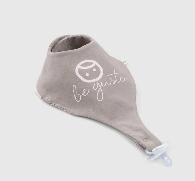 Waterproof Organic Bib Vintage Brown-with Pacifier Clip