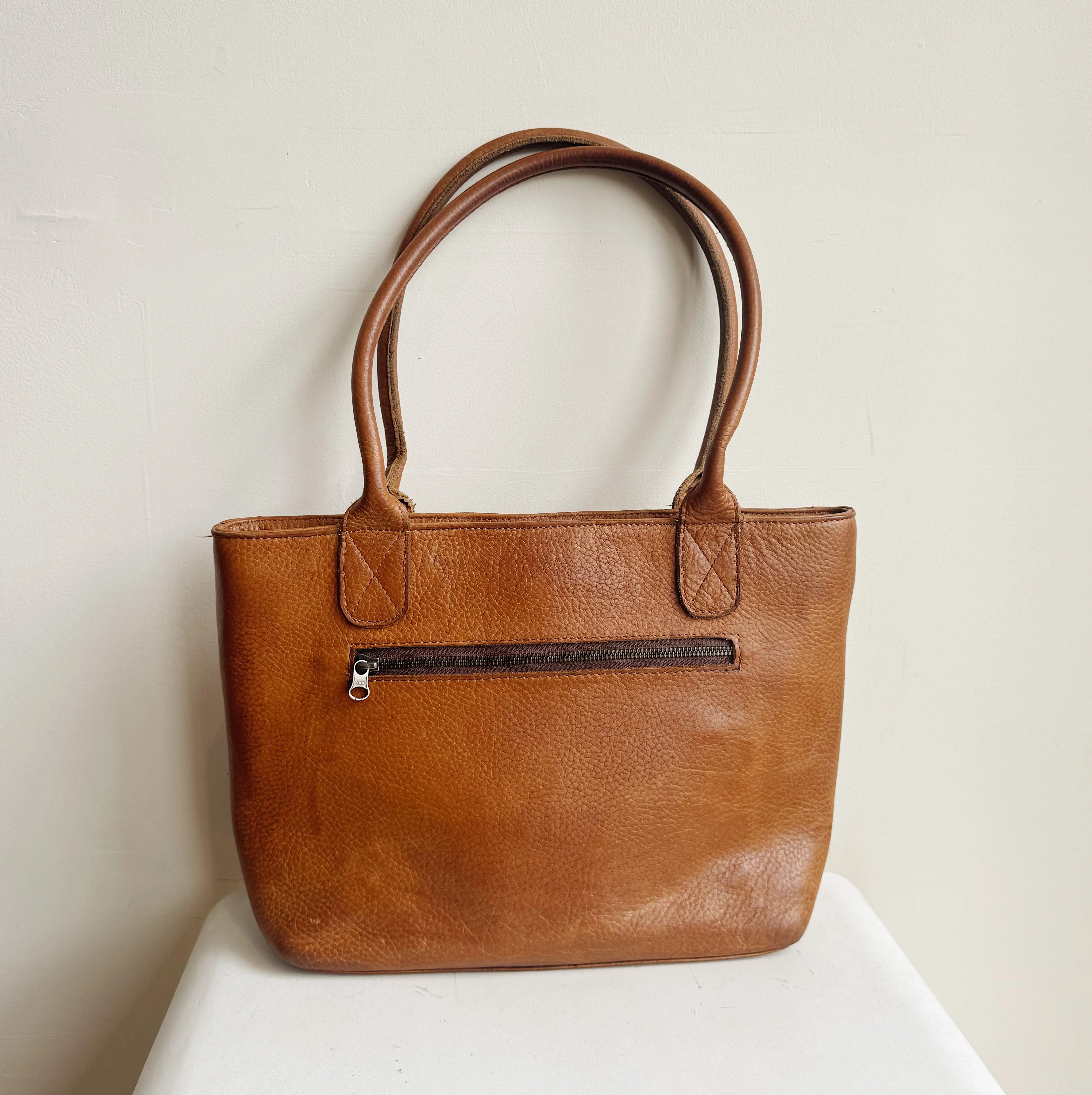 Whiskey Pebbled Leather Tote