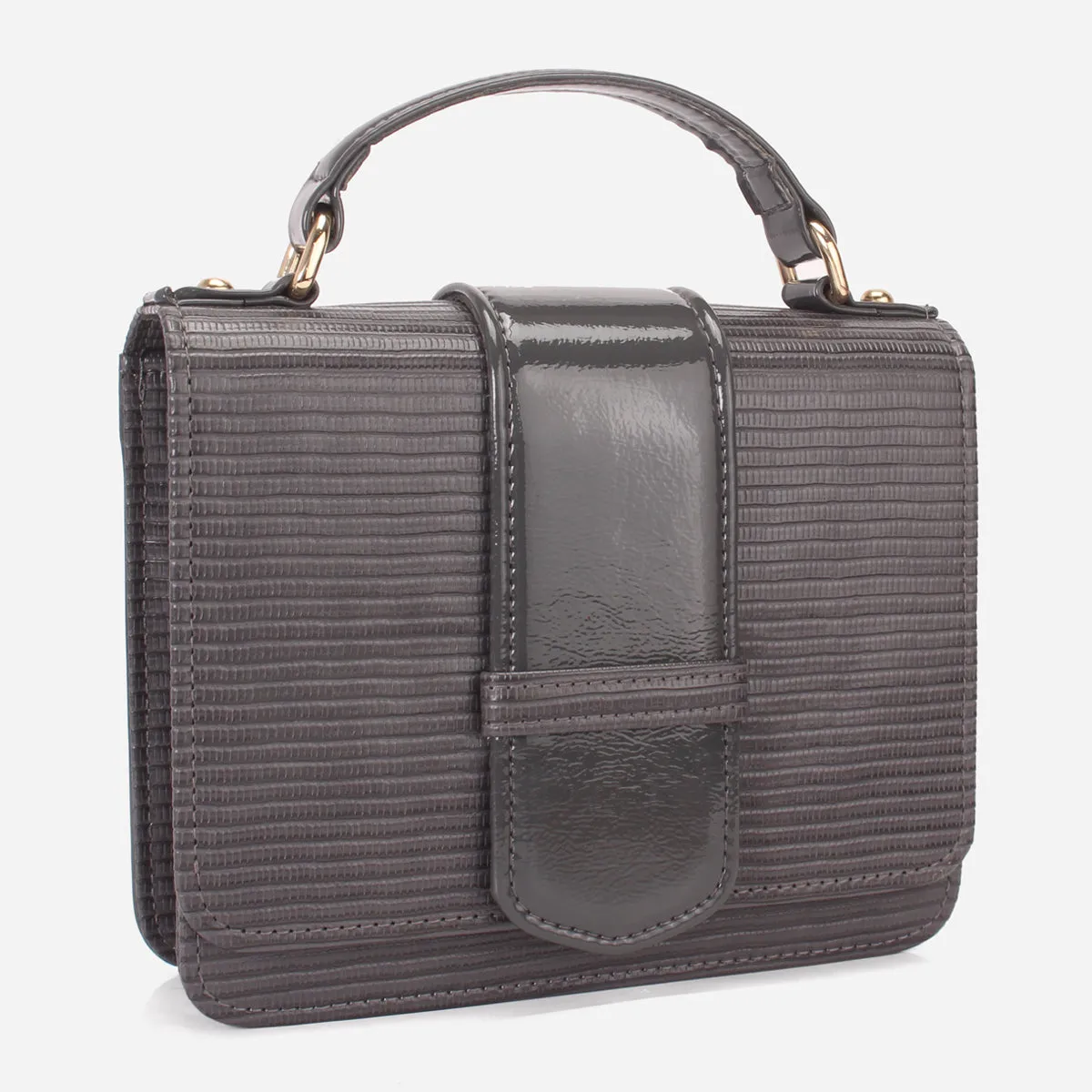 Womens "DOWET" Patent Textured Handbag